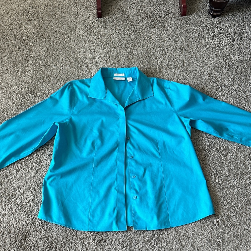 Chico's Turquoise Collared Shirt